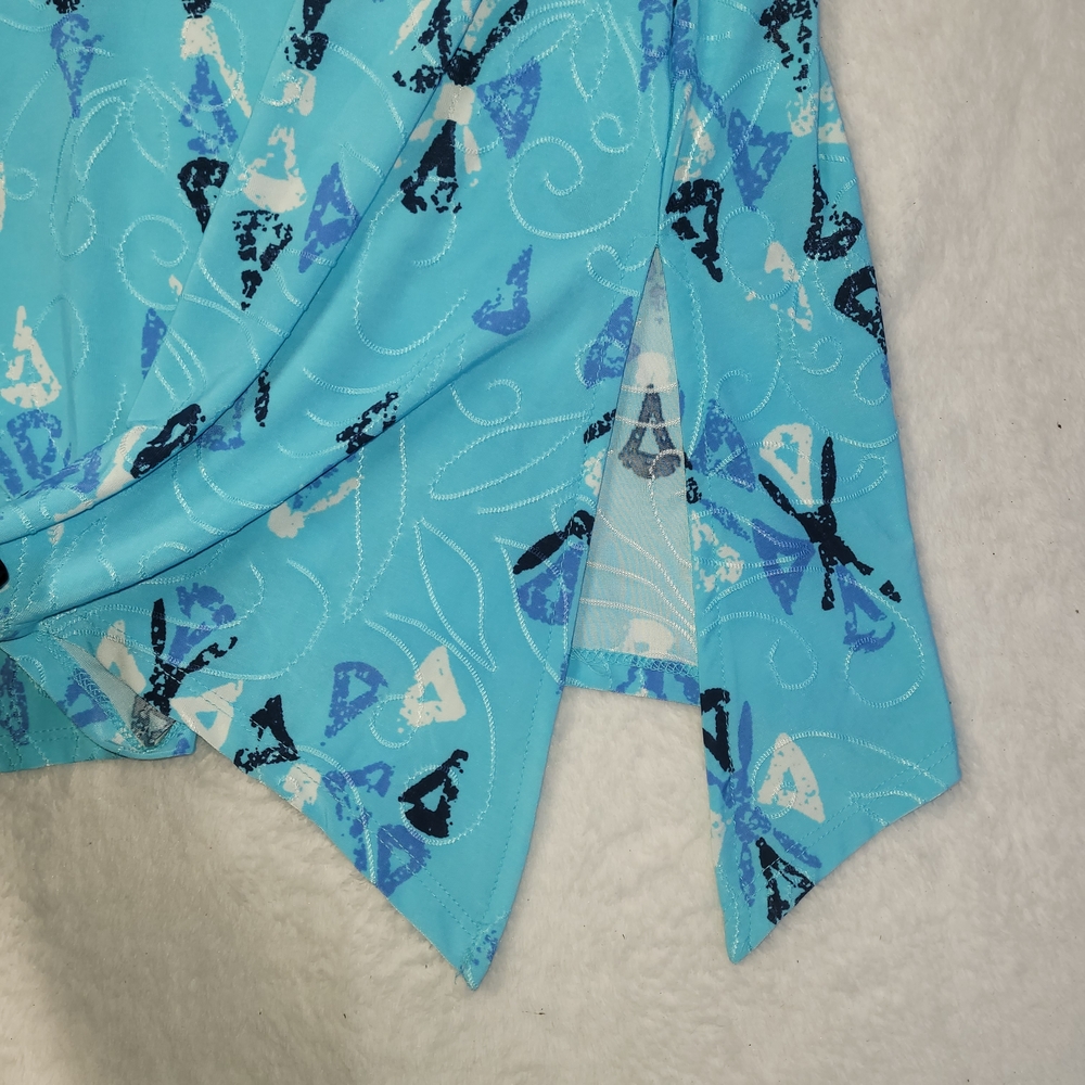 Jm Collection Aqua Multi-Pattern V-Neck Tunic - image 5